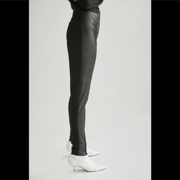Yigal Azrouel Leather Moto Leggings Pants - Picture 2 of 9